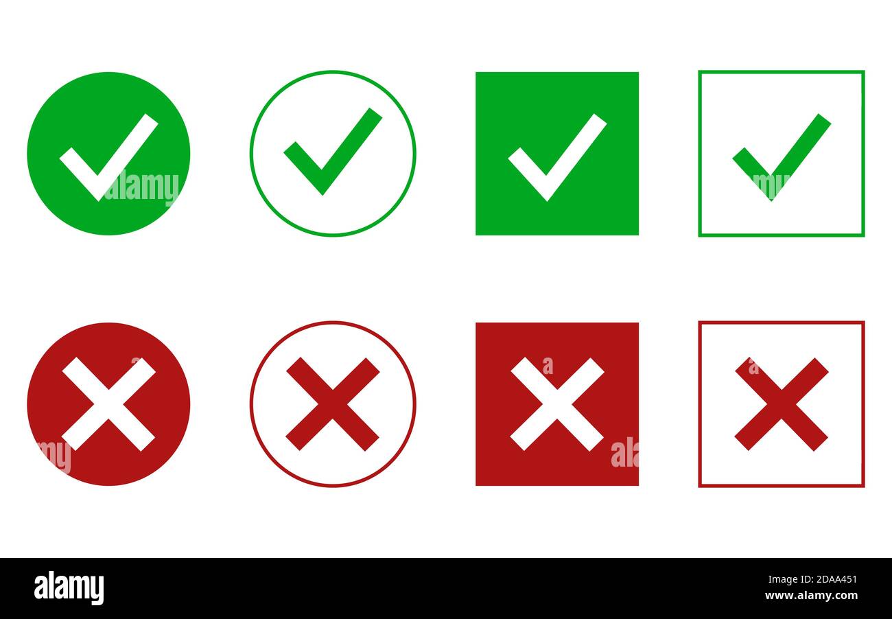 Free Vector  Check mark and cross symbols in flat styles