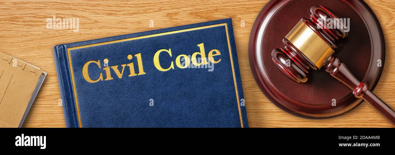 A gavel with a law book - Civil Code Stock Photo