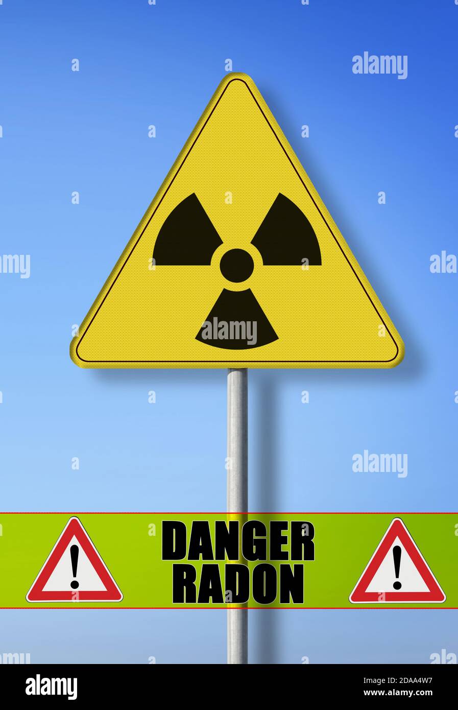 Danger of radioactive contamination from gas radon - concept image Stock Photo