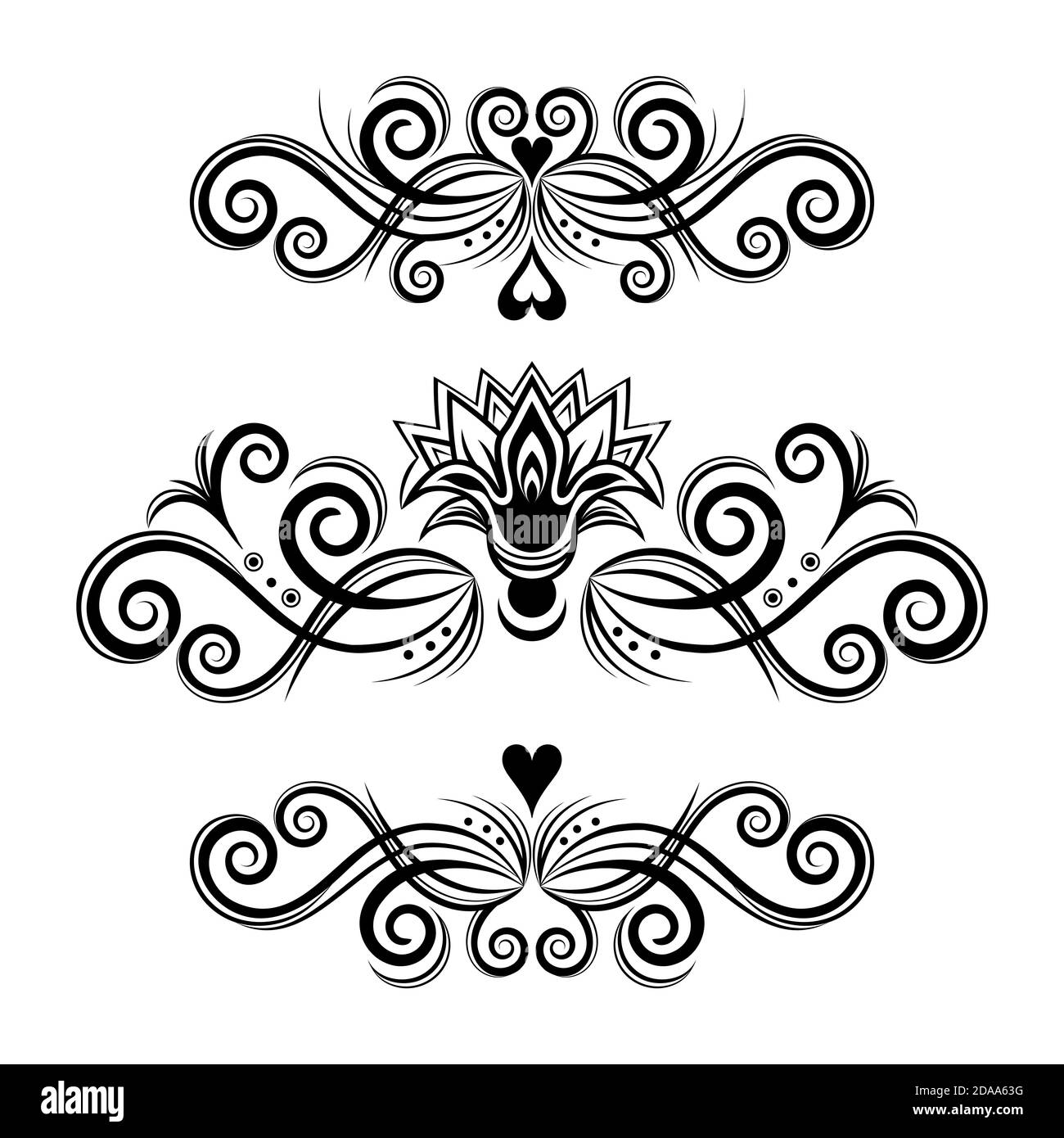 Butterfly Swirl Border Vector Png - Flower Tattoo Butterfly Vector,  Transparent Png - vhv