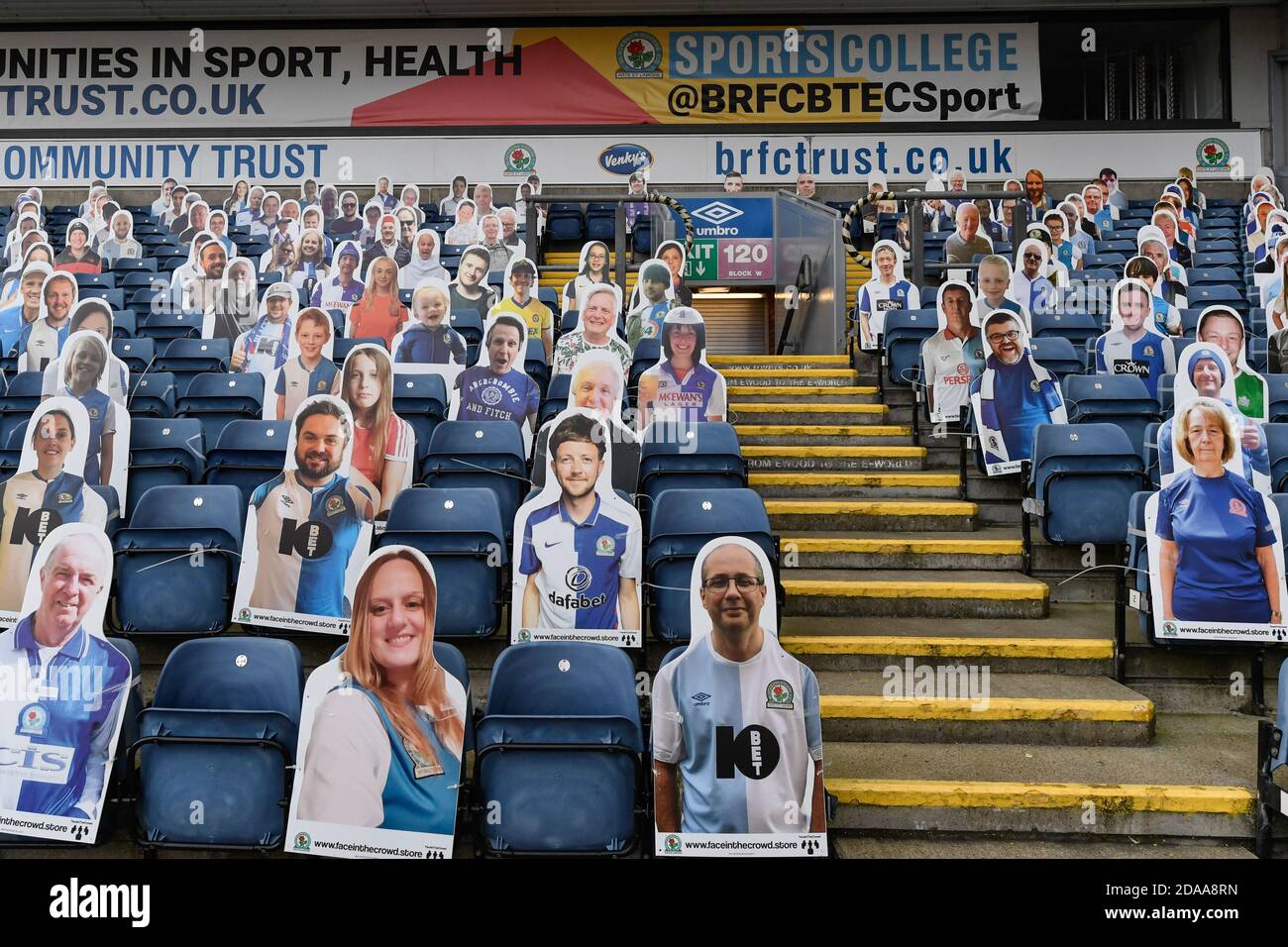 The cardboard cutout fans at Ewood Park Stock Photo Alamy