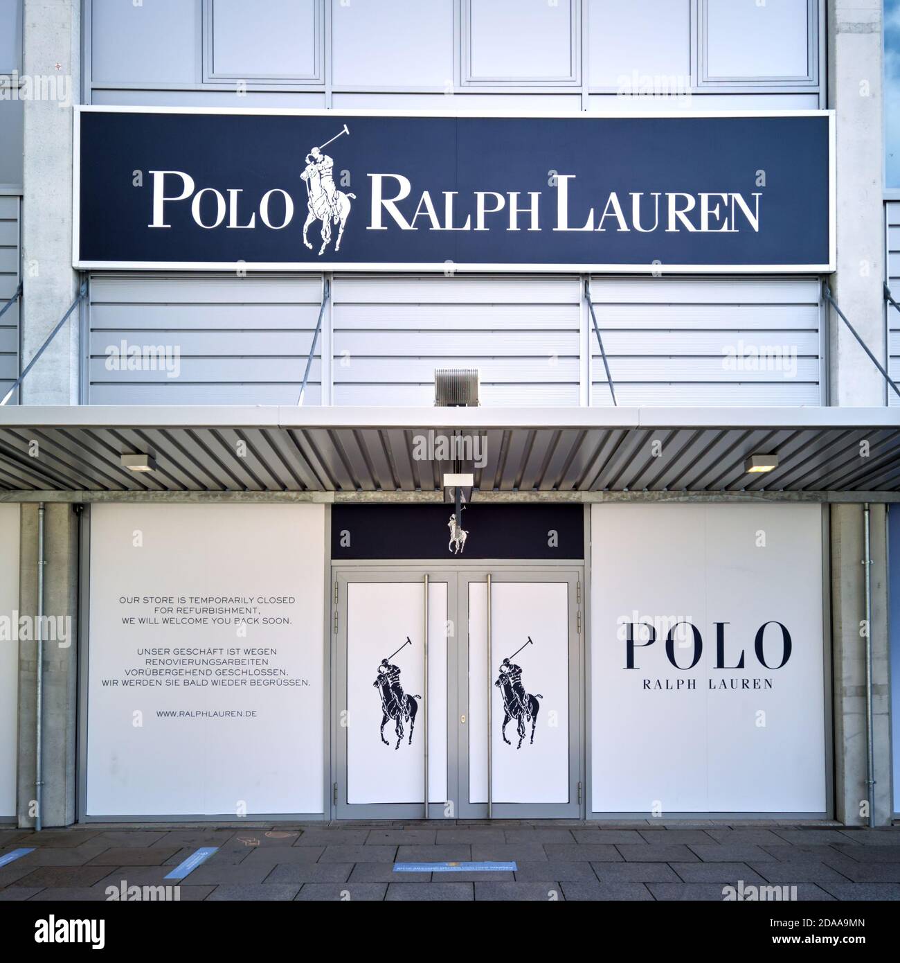 Closed store of Polo Ralph Lauren, fashion and clothing for sporty people,  at Design Outlet in Wolfsburg, Germany, October 28, 2020 Stock Photo - Alamy