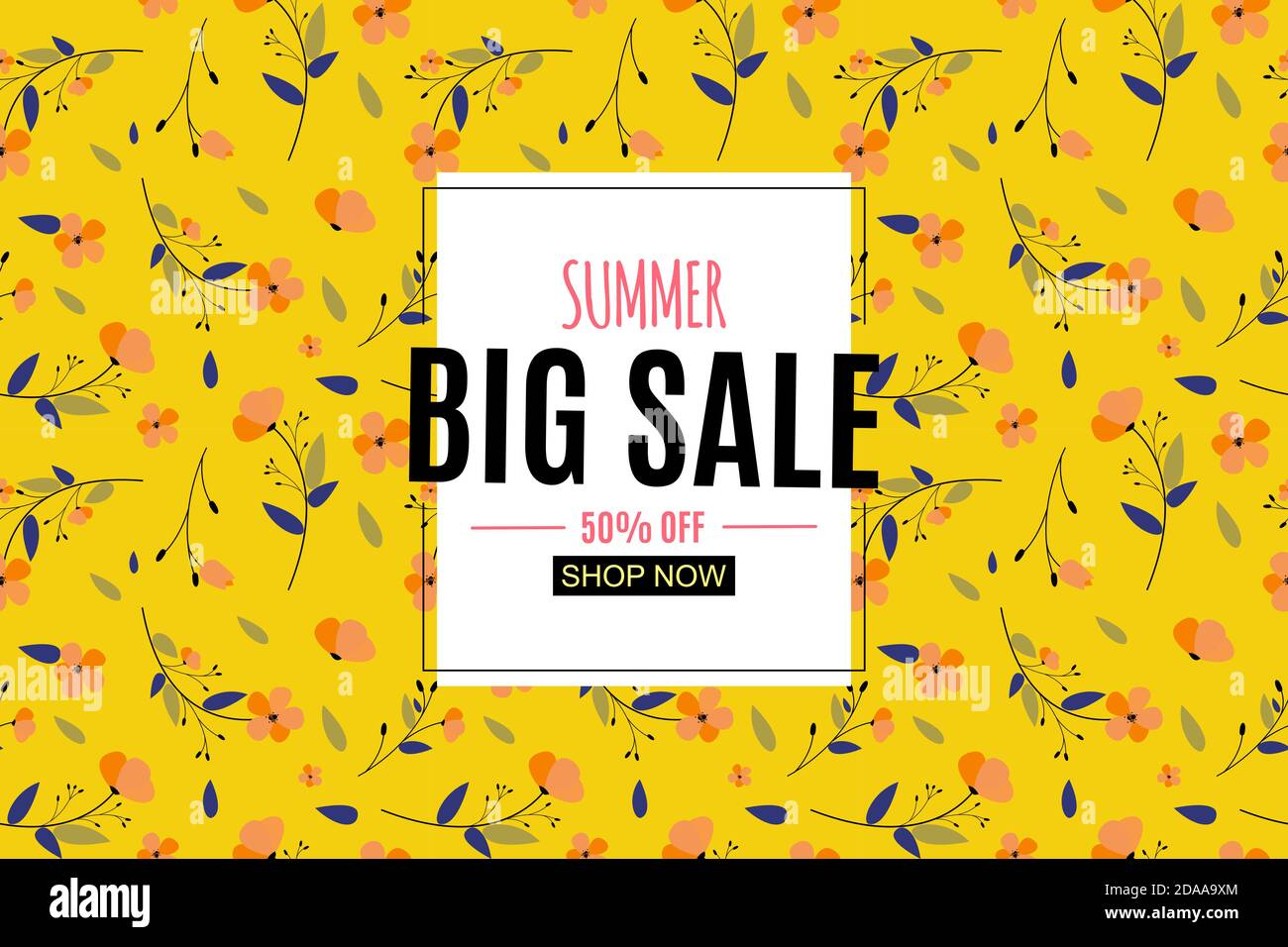 Abstract Summer Sale Background with Frame. Illustration Stock Photo ...