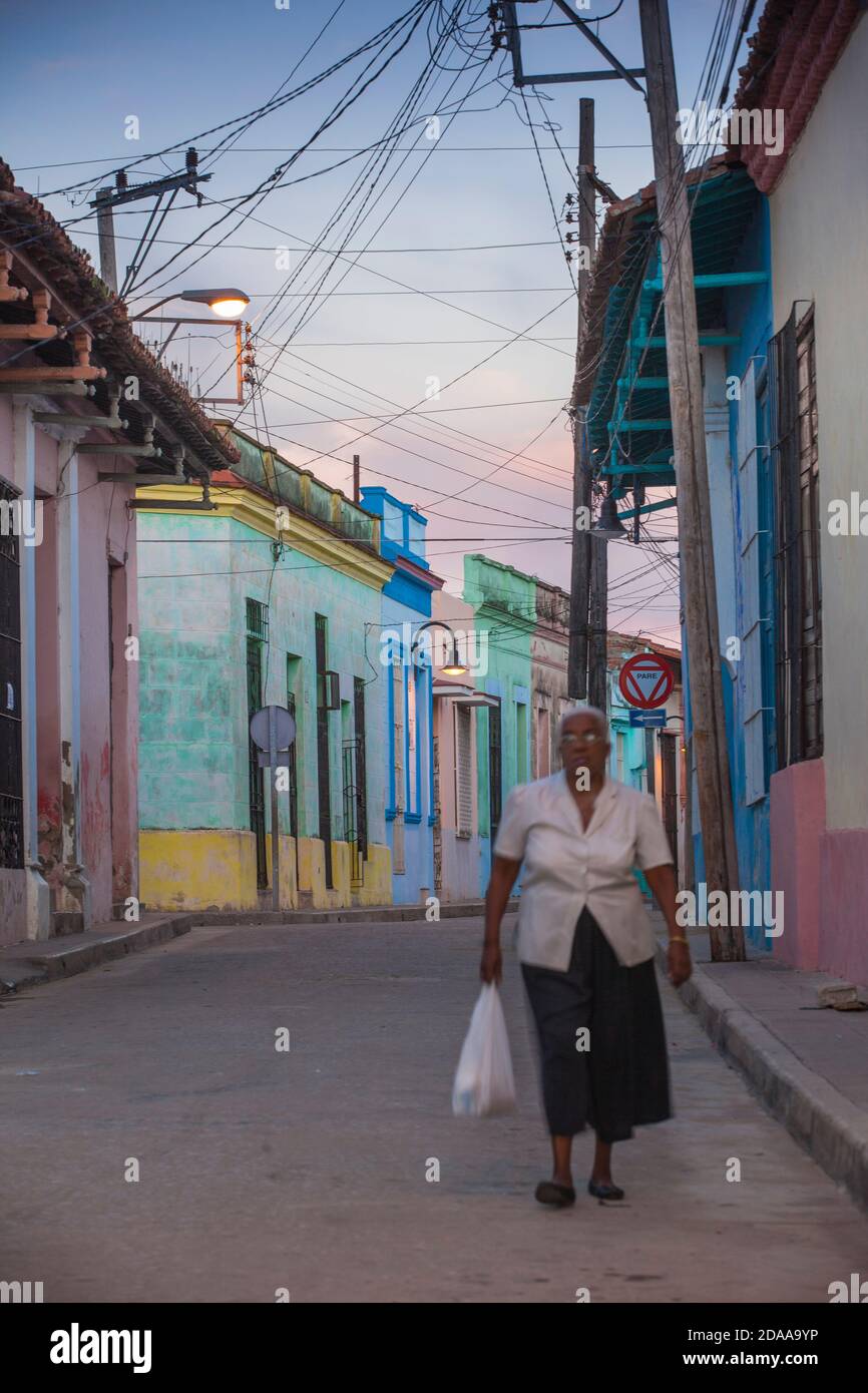 Cuba, Camaguey, Camaguey Province, Street in the historical center Stock Photo