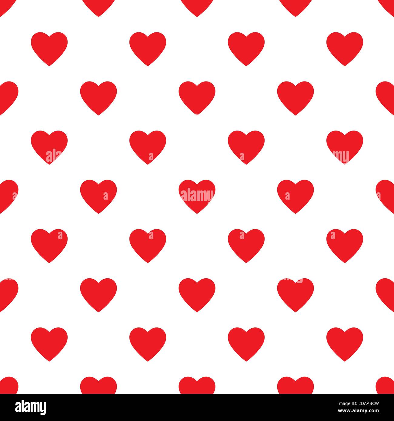 Tile vector seamless pattern with red hearts on white background Stock ...