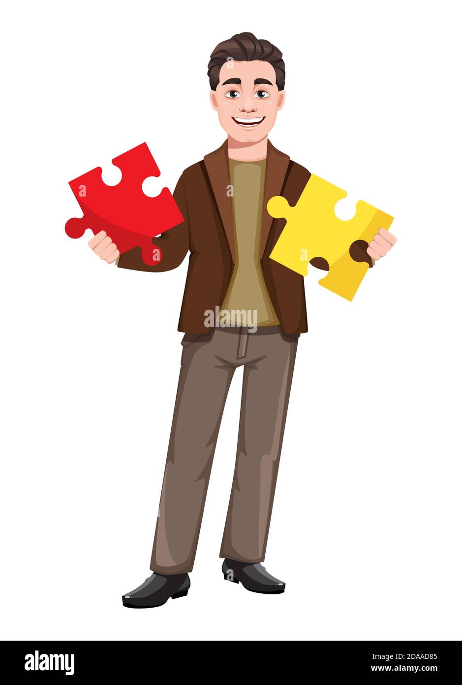 Stock vector businessman cartoon character in flat style. Young ...