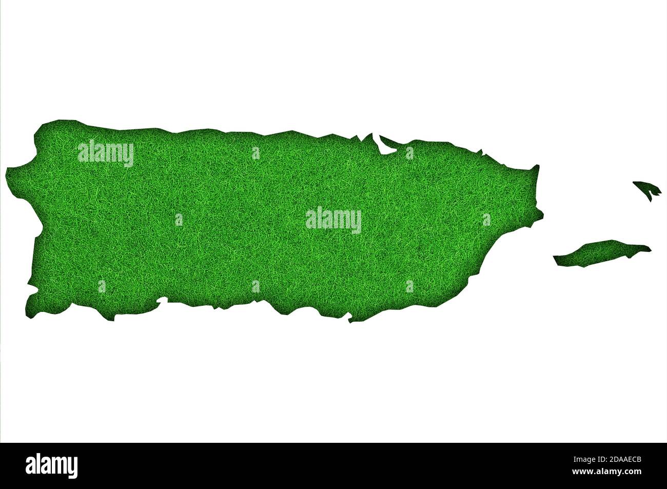 Map of Puerto Rico on green felt Stock Photo - Alamy