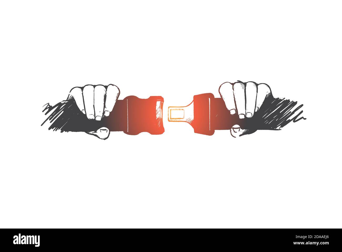 Safe driving concept. Hand drawn isolated vector Stock Vector Image ...