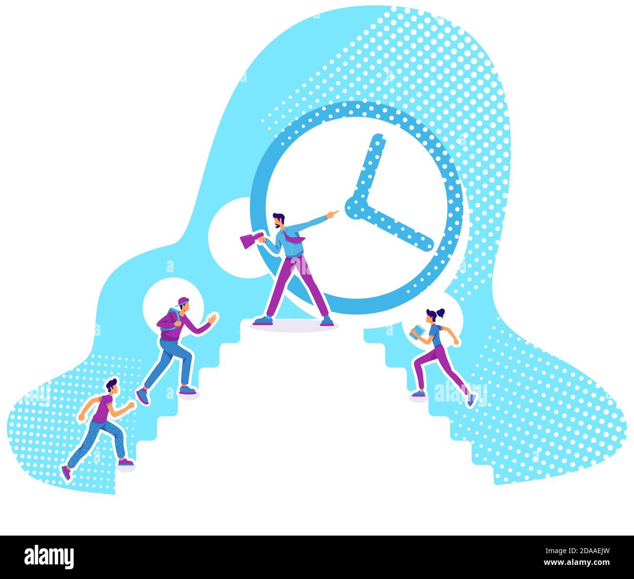 Time management flat concept vector illustration Stock Vector Image ...