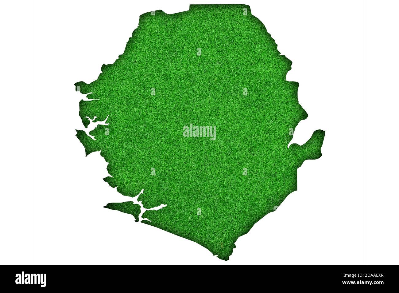 Map of Sierra Leone on green felt Stock Photo - Alamy