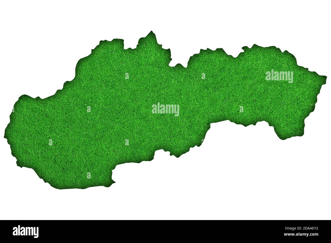 Map of Slovakia on green felt Stock Photo - Alamy