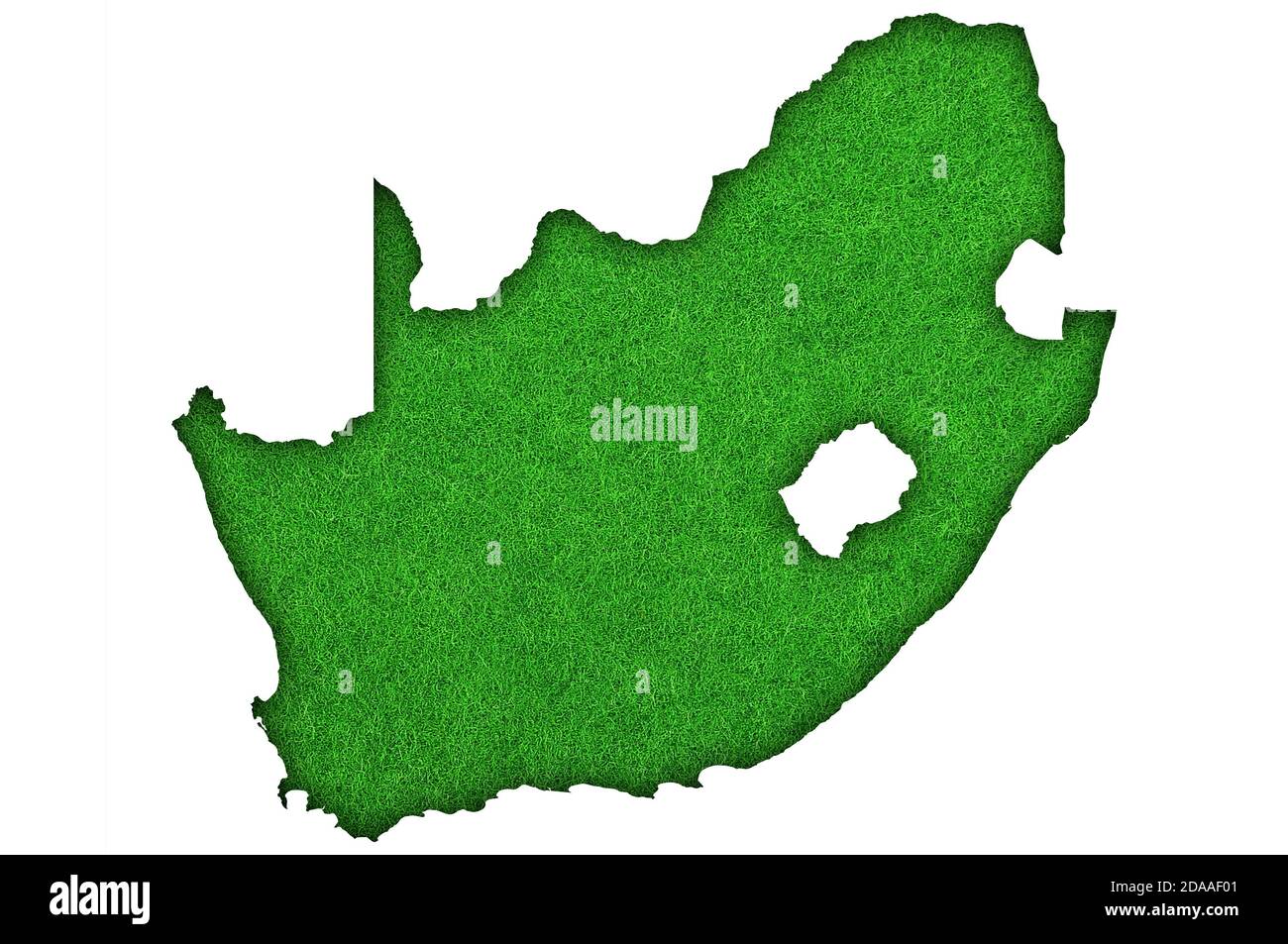 Map of South Africa on green felt Stock Photo - Alamy