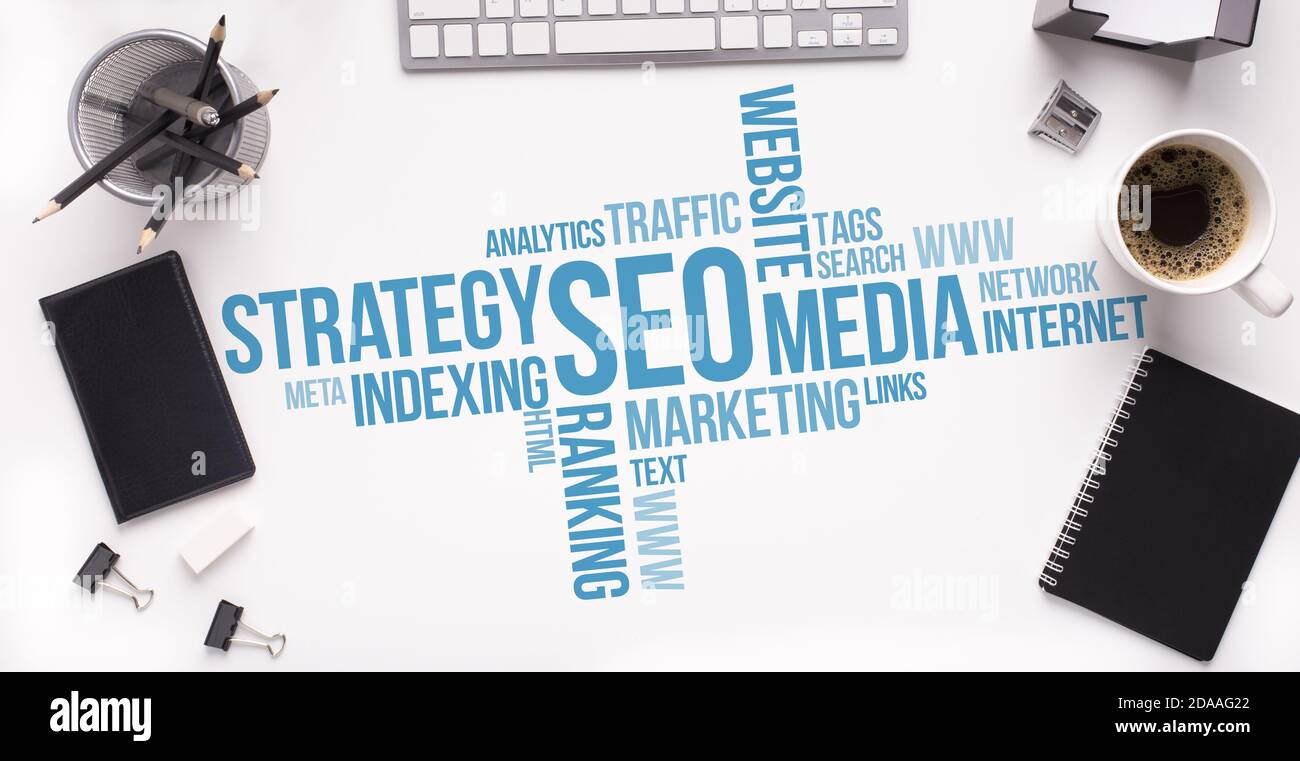 Wordcloud With Words Seo And Internet Terms Over White Background Stock Photo