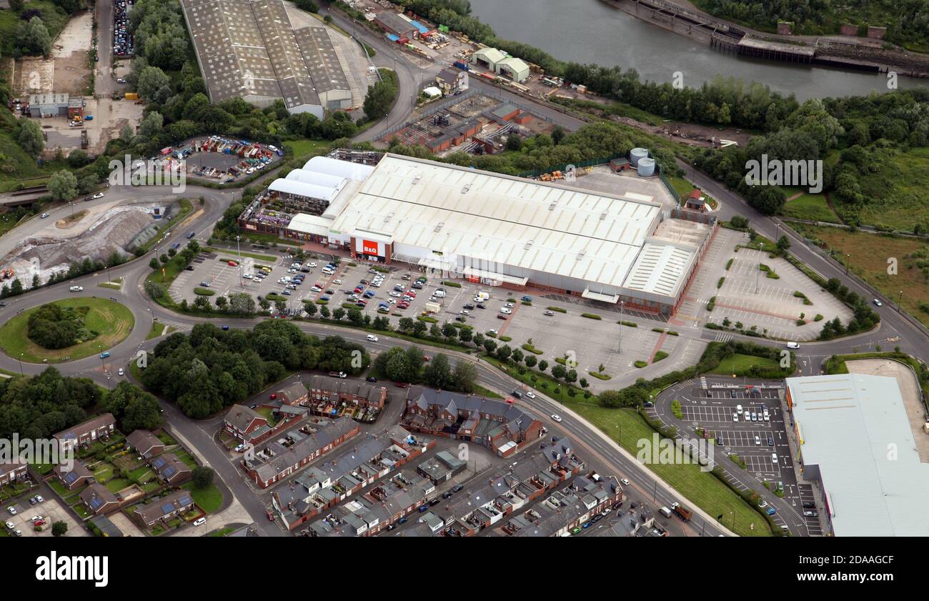 aerial view of B&Q Sunderland Stock Photo