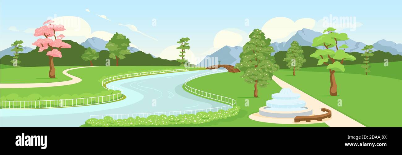 Botanical garden flat color vector illustration Stock Vector Image ...