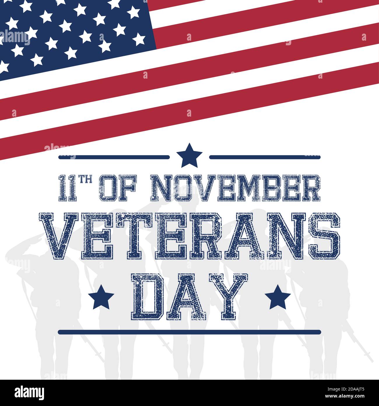 happy veterans day celebration card with lettering and usa flag vector ...