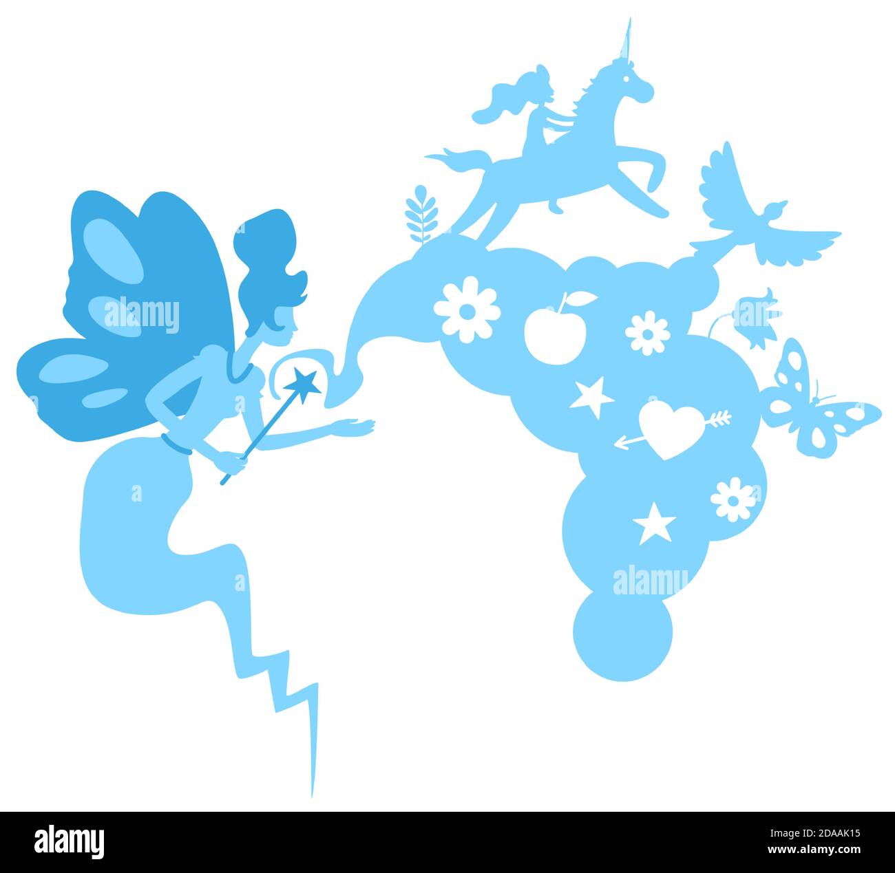Fairy tale flat concept vector illustration Stock Vector