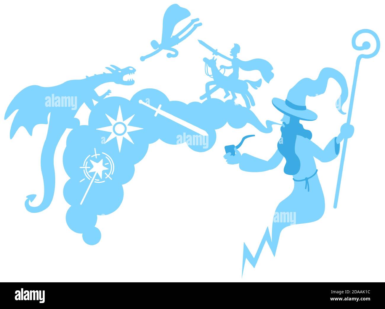Fantasy tale flat concept vector illustration Stock Vector