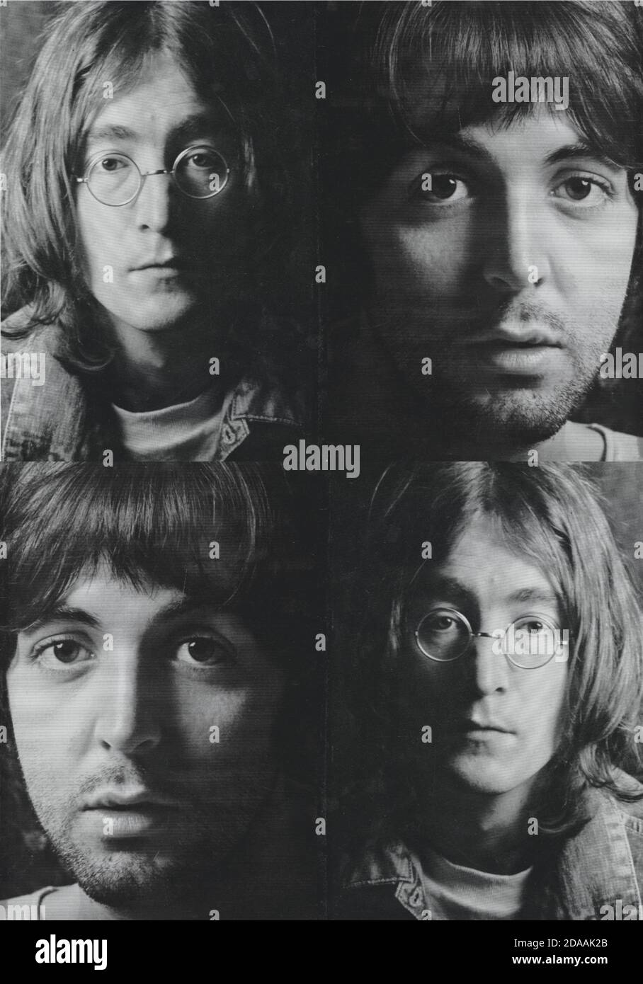 Vintage John Lennon and Paul McCartney photograph. Stock Photo