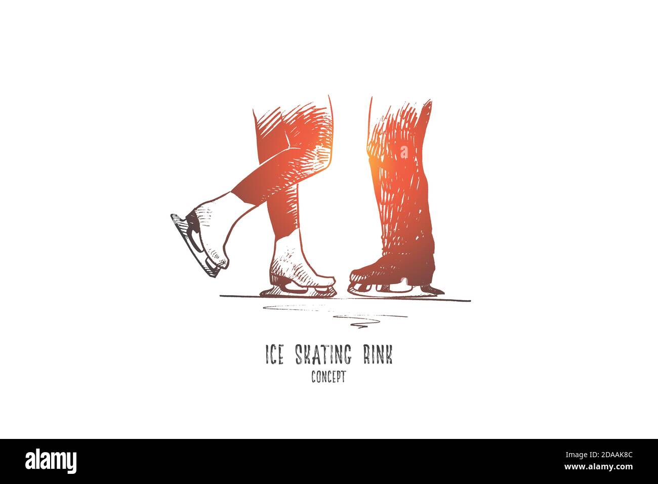Ice skating rink concept. Hand drawn isolated vector Stock Vector Image ...