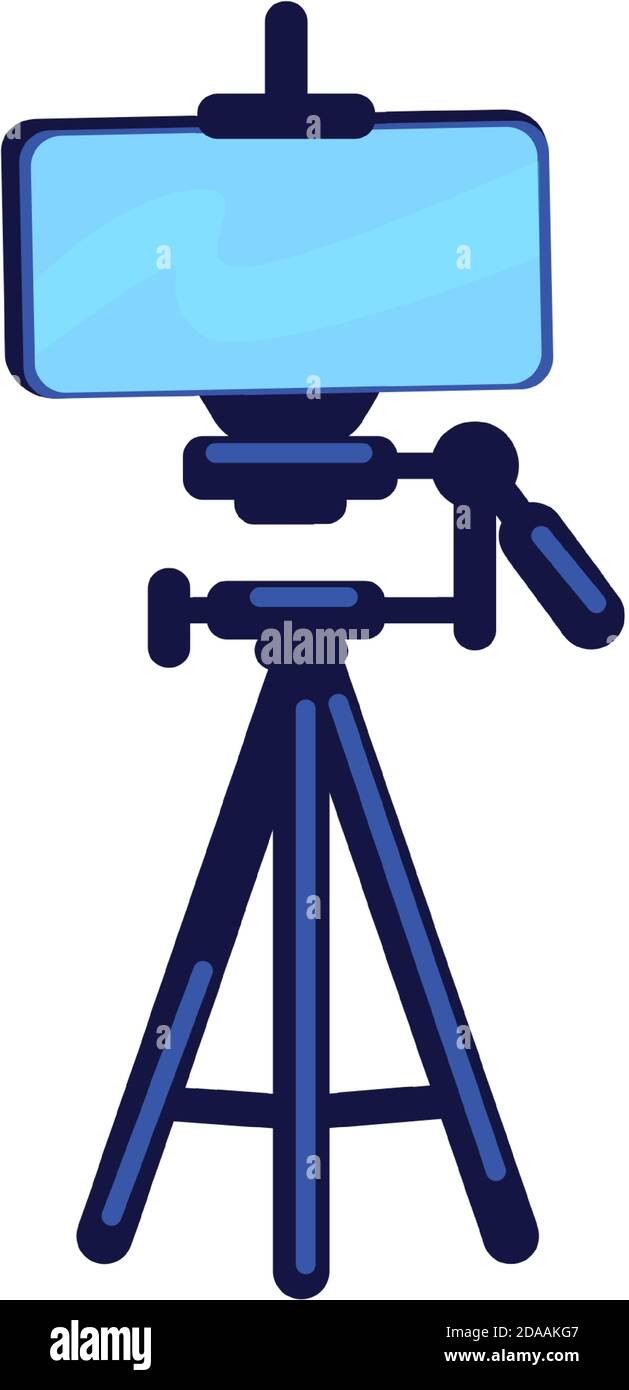 Phone on tripod flat color vector object Stock Vector