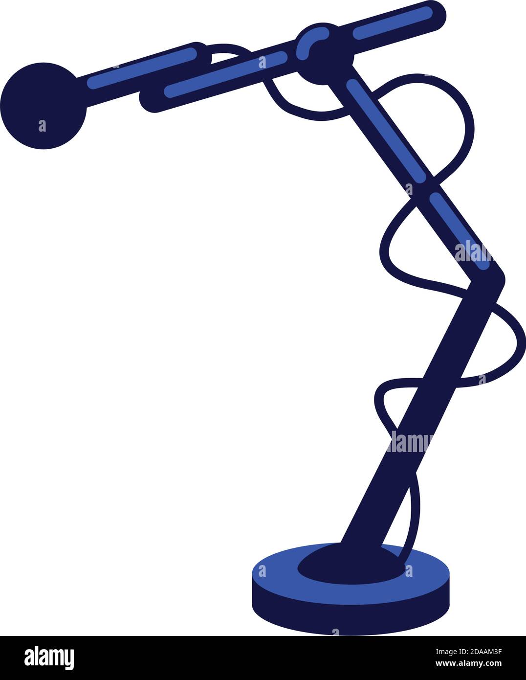 Microphone with wires flat color vector object Stock Vector