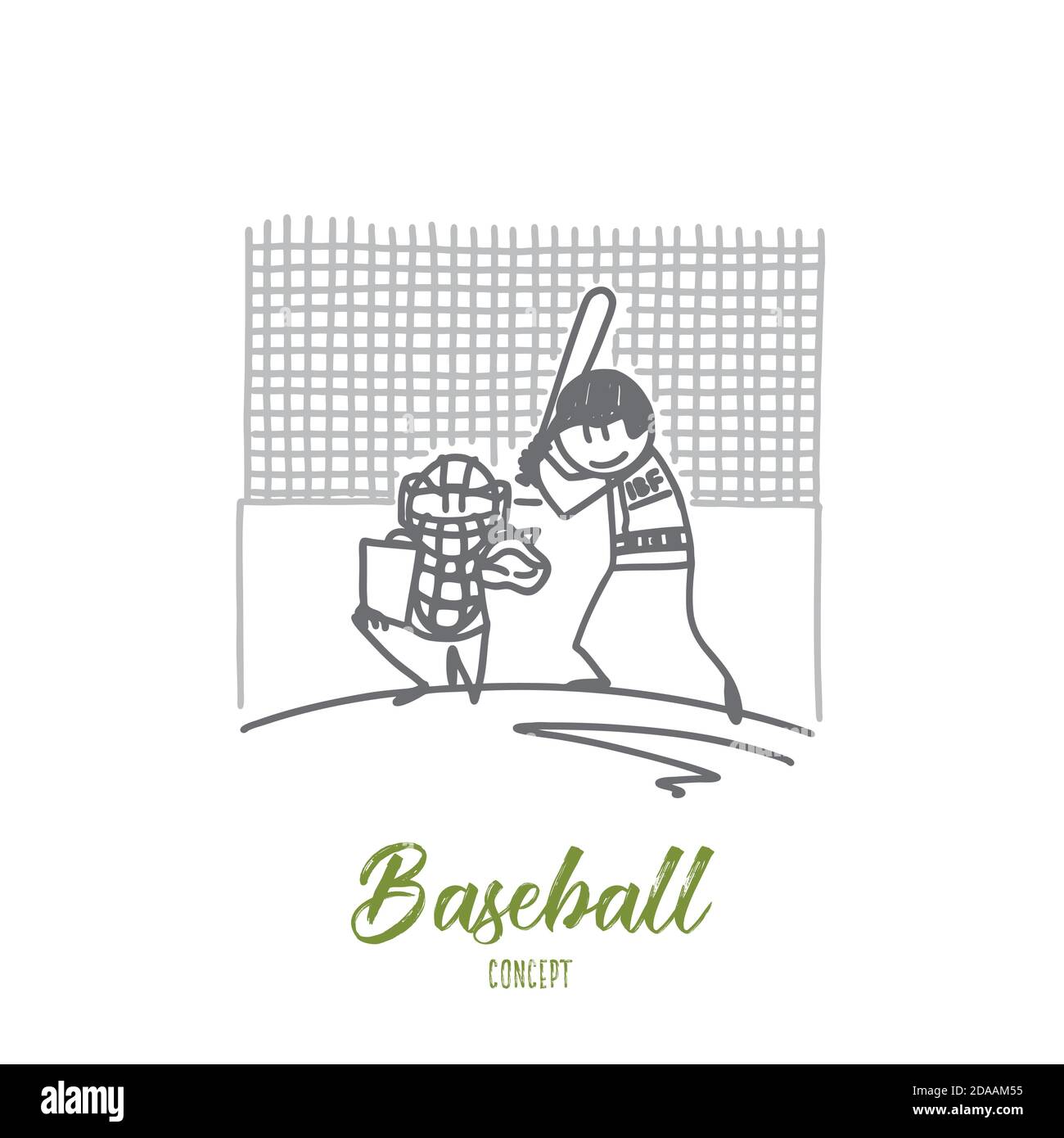 Baseball concept. Hand drawn isolated vector Stock Vector Image & Art