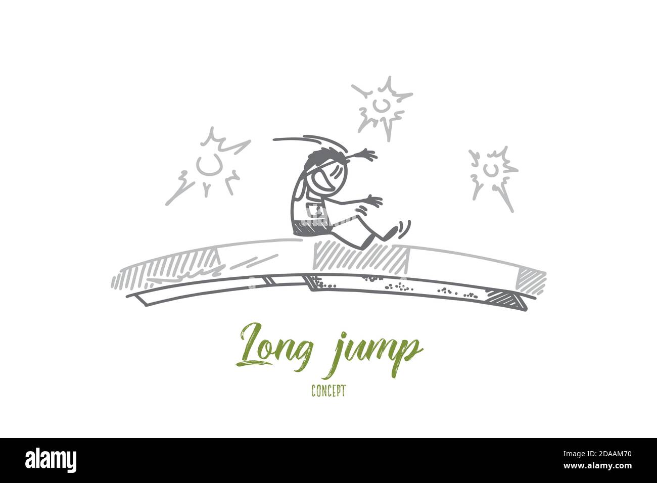 Long jump concept. Hand drawn isolated vector Stock Vector Image & Art