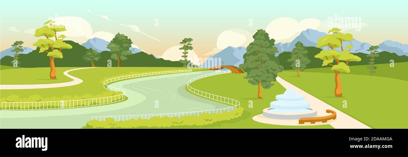 National park flat color vector illustration Stock Vector Image & Art ...