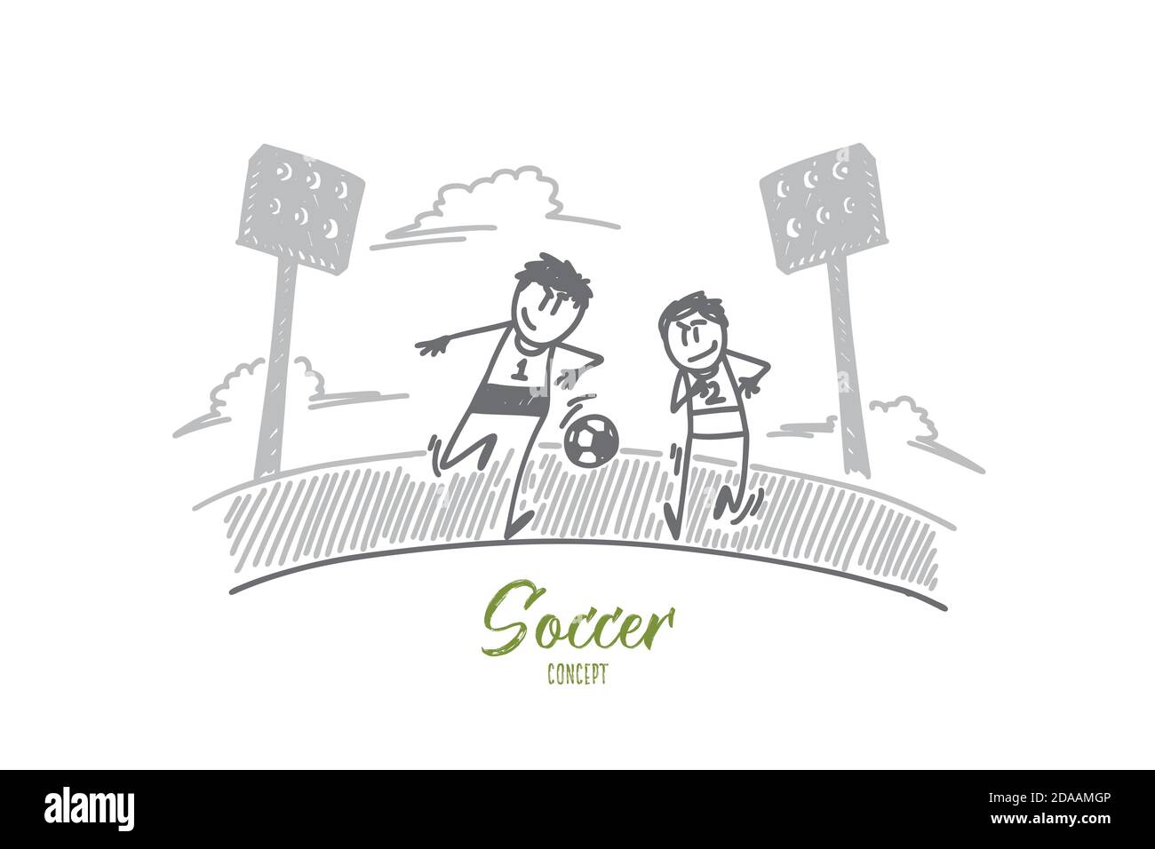 Soccer concept. Hand drawn isolated vector Stock Vector Image & Art - Alamy