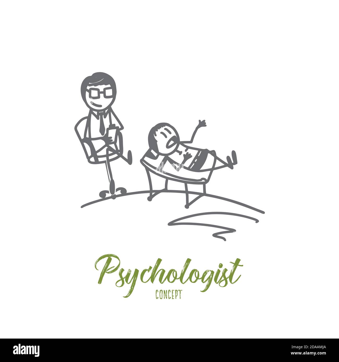 Psychologist concept. Hand drawn isolated vector Stock Vector