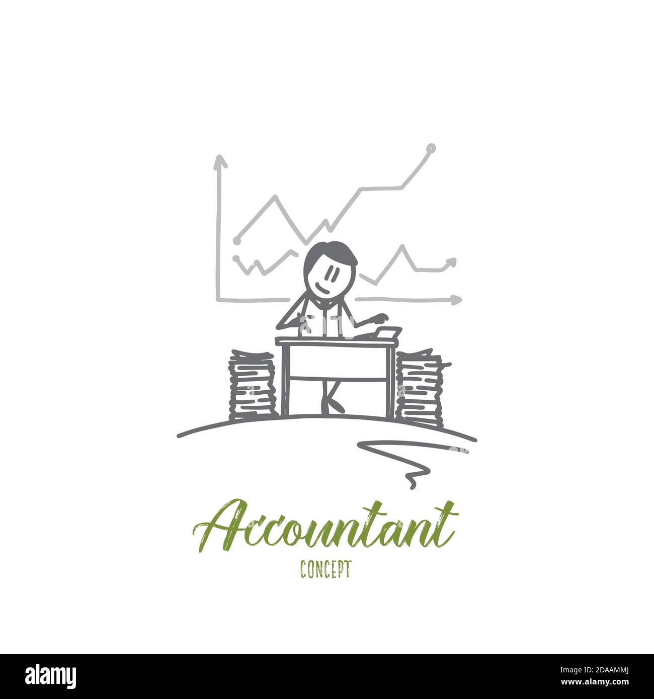 Accountant concept. Hand drawn isolated vector Stock Vector Image & Art ...