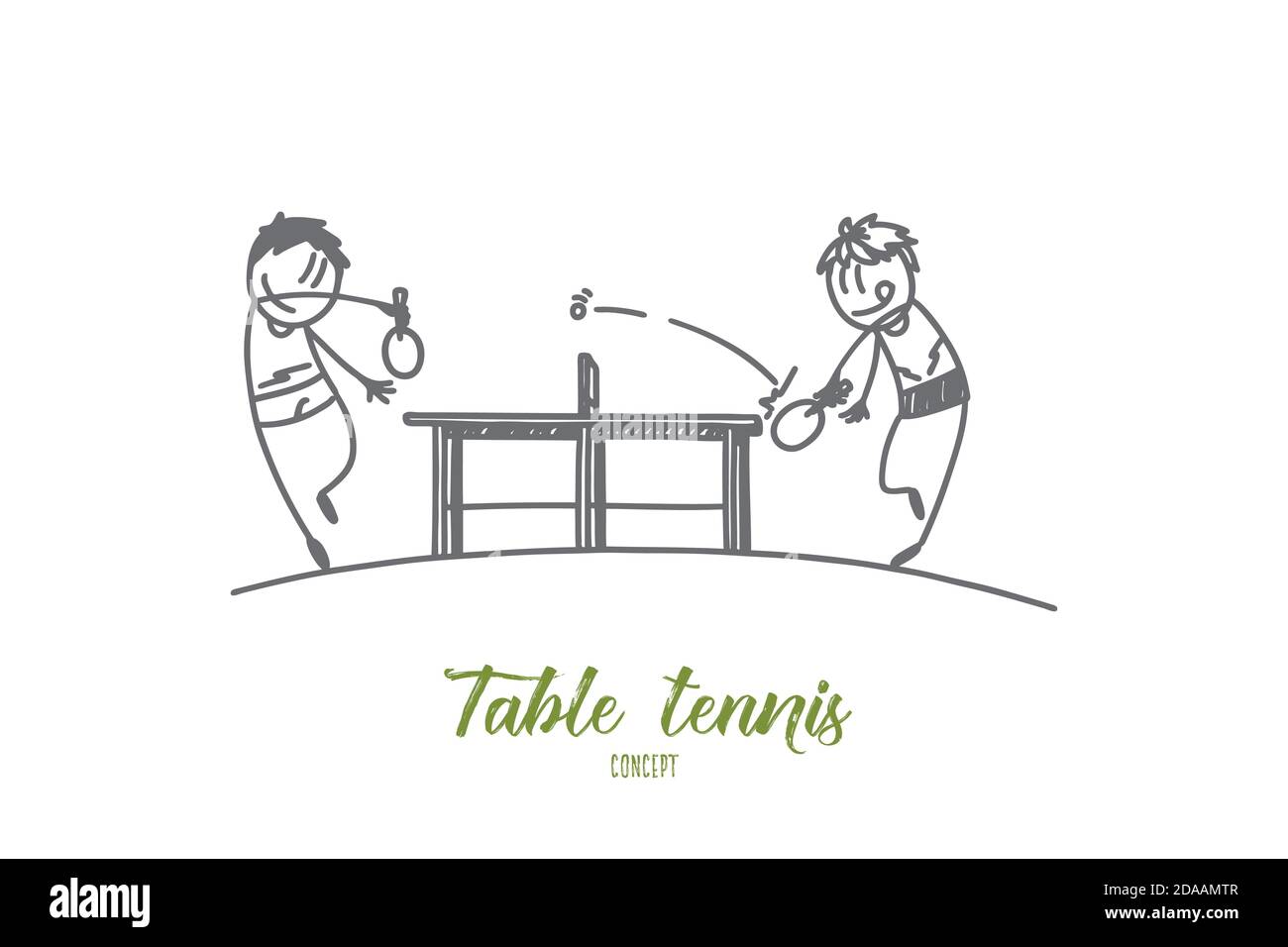 Table tennis concept. Hand drawn isolated vector. Stock Vector