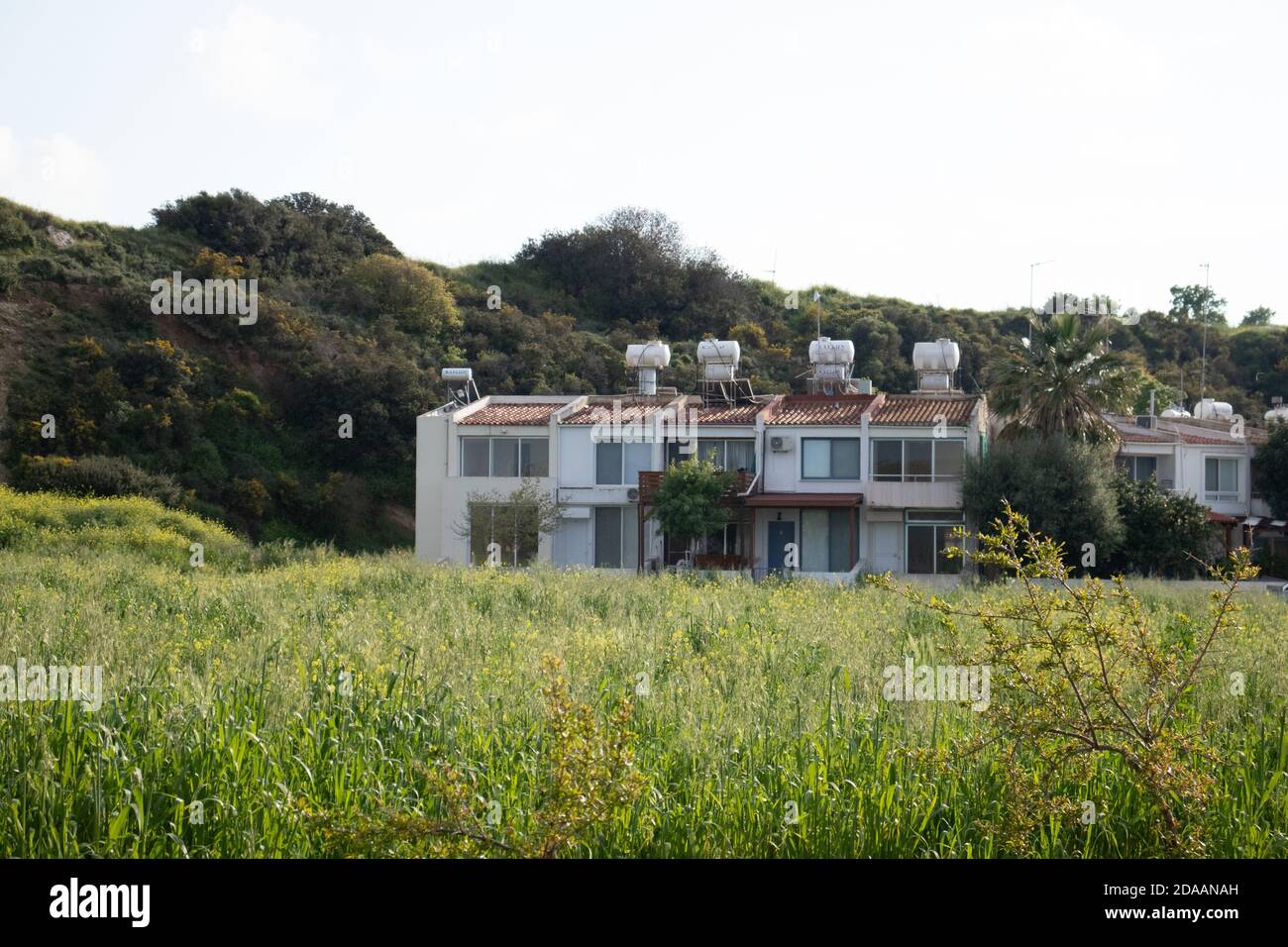 Living buildings, Cyprus Greek architecture, sunshine Stock Photo Alamy