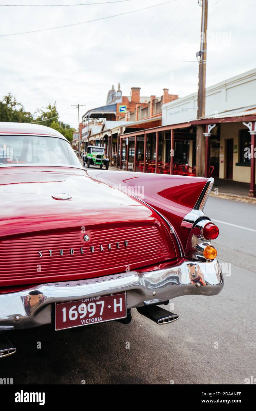 Classic Car in Maldon Australia Stock Photo Alamy