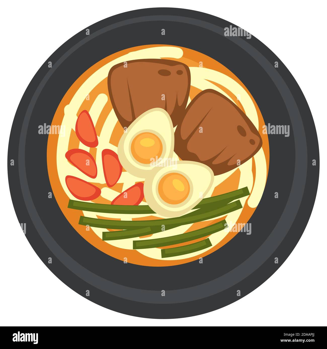English breakfast with fried eggs and bacon on pan Stock Vector