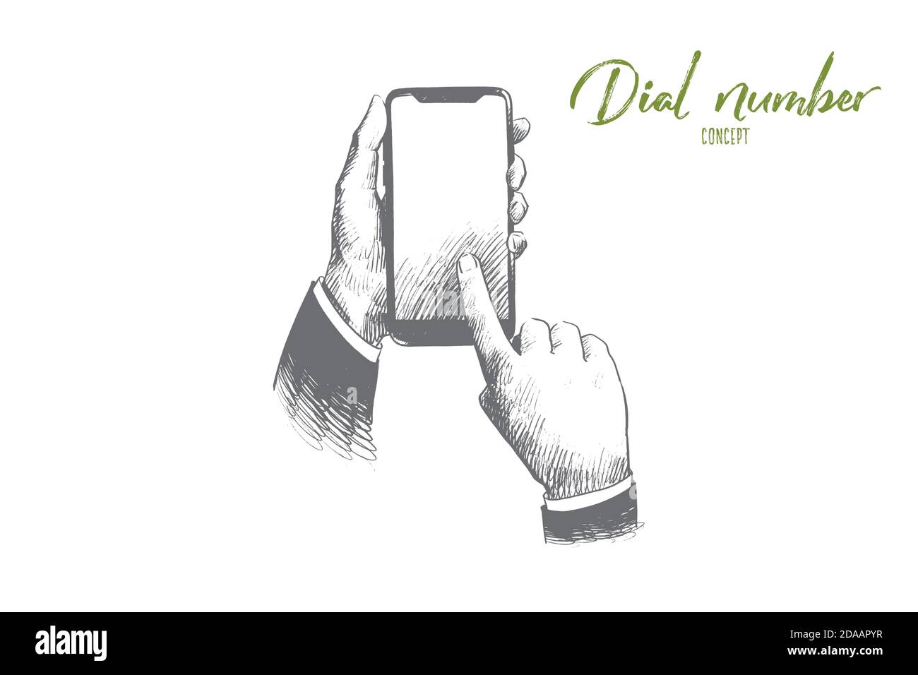 Dial number concept. Hand drawn isolated vector Stock Vector Image ...