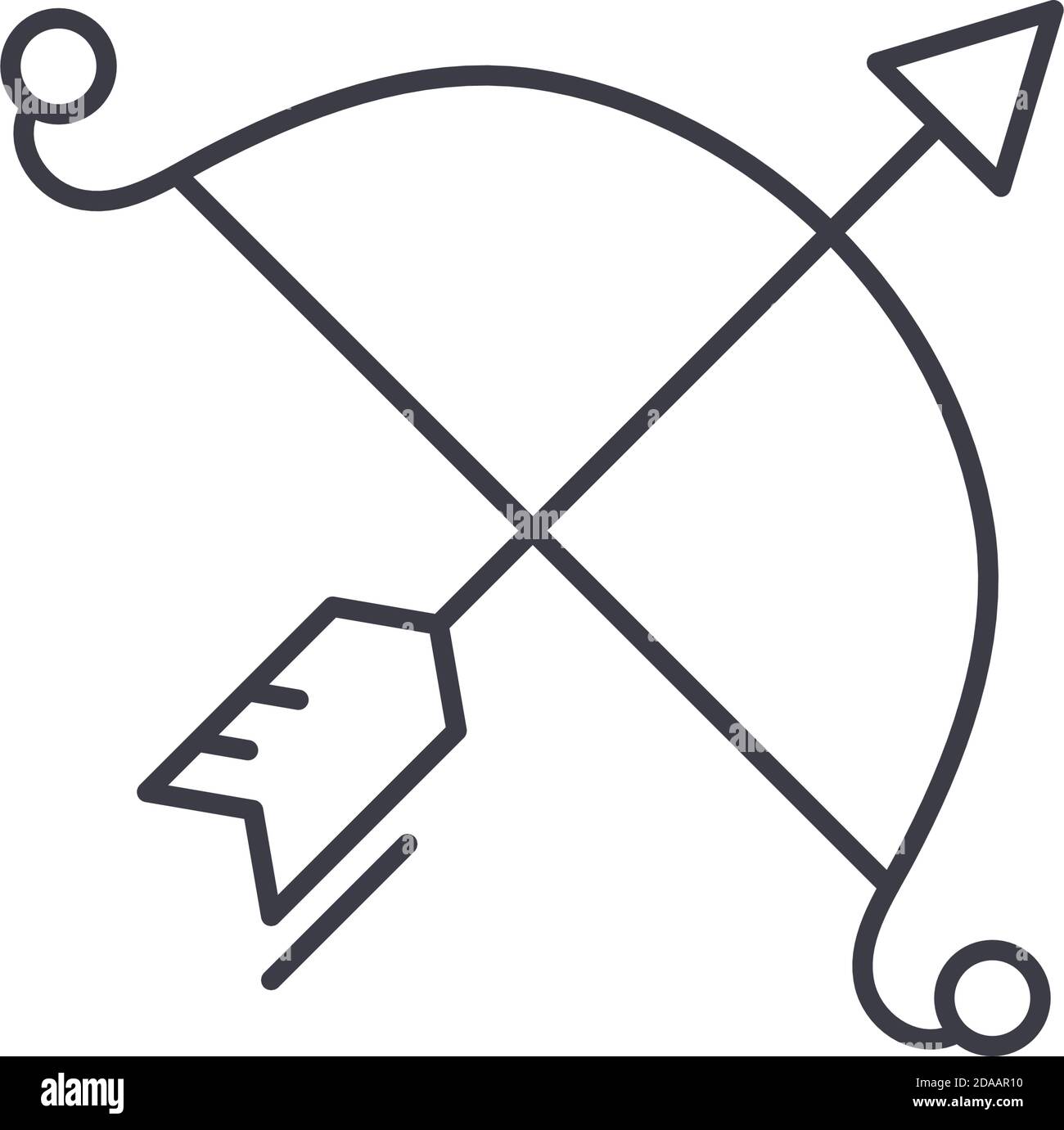 Archery icon, linear isolated illustration, thin line vector, web ...