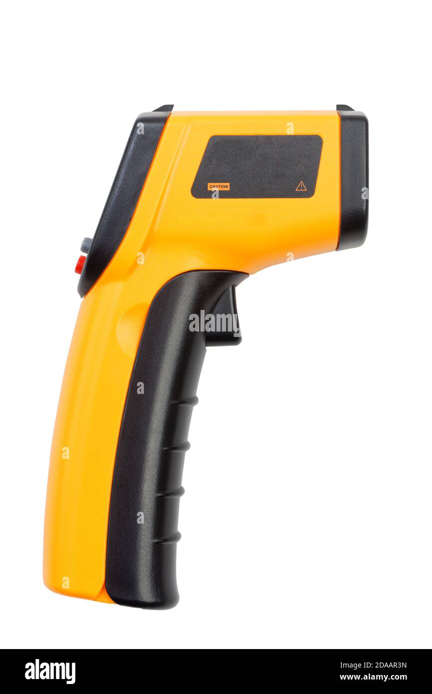 Digital infrared thermometer isolated on white background Stock Photo