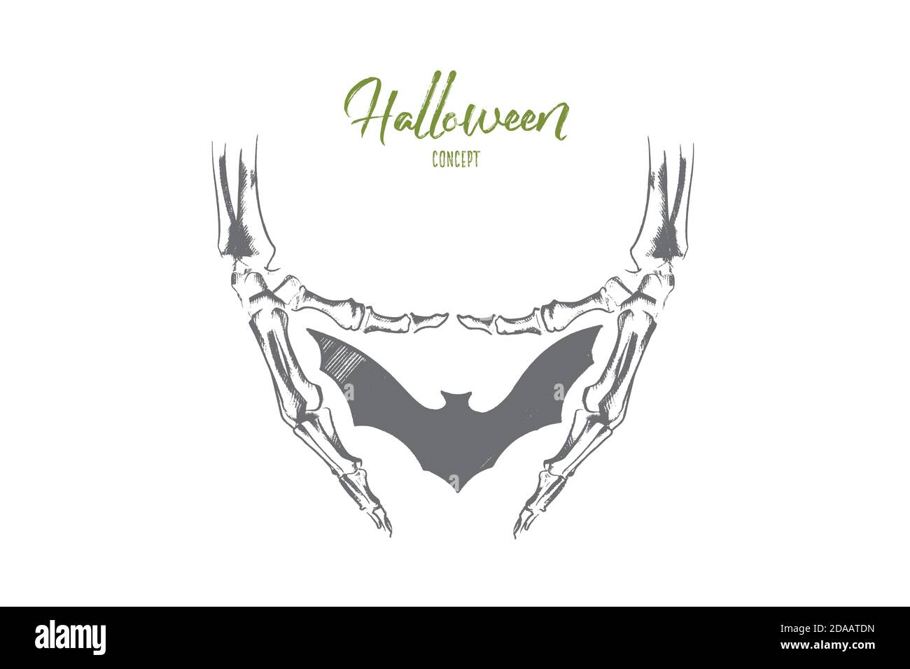 Halloween concept. Hand drawn isolated vector Stock Vector Image & Art ...