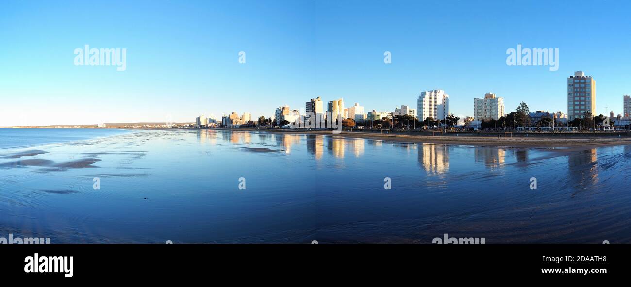 Puerto Madryn is a city in the province of Chubut, Argentina, and the capital of the department of Biedma. Stock Photo