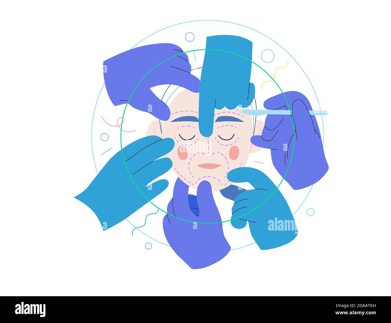 Medical insurance cosmetic, plastic, aesthetic surgery modern flat