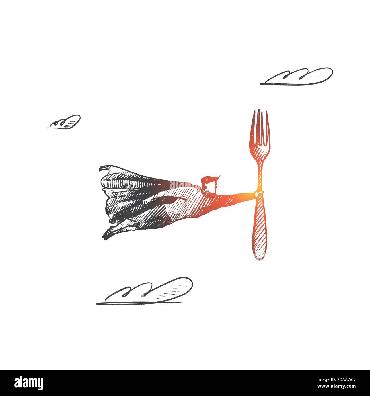 Cooking utensil concept. Hand drawn isolated vector. Stock Vector