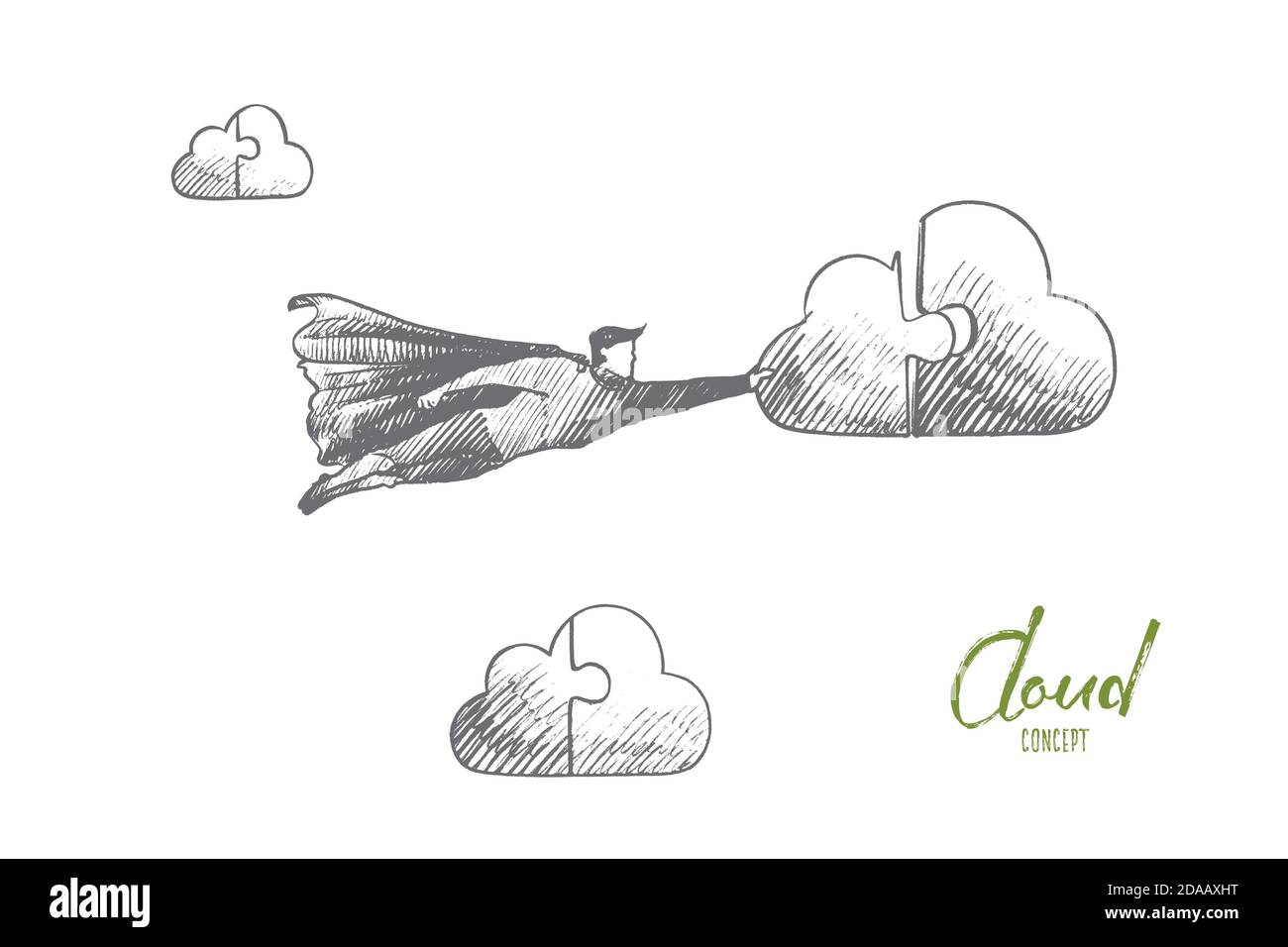 Cloud concept. Hand drawn isolated vector Stock Vector Image & Art - Alamy