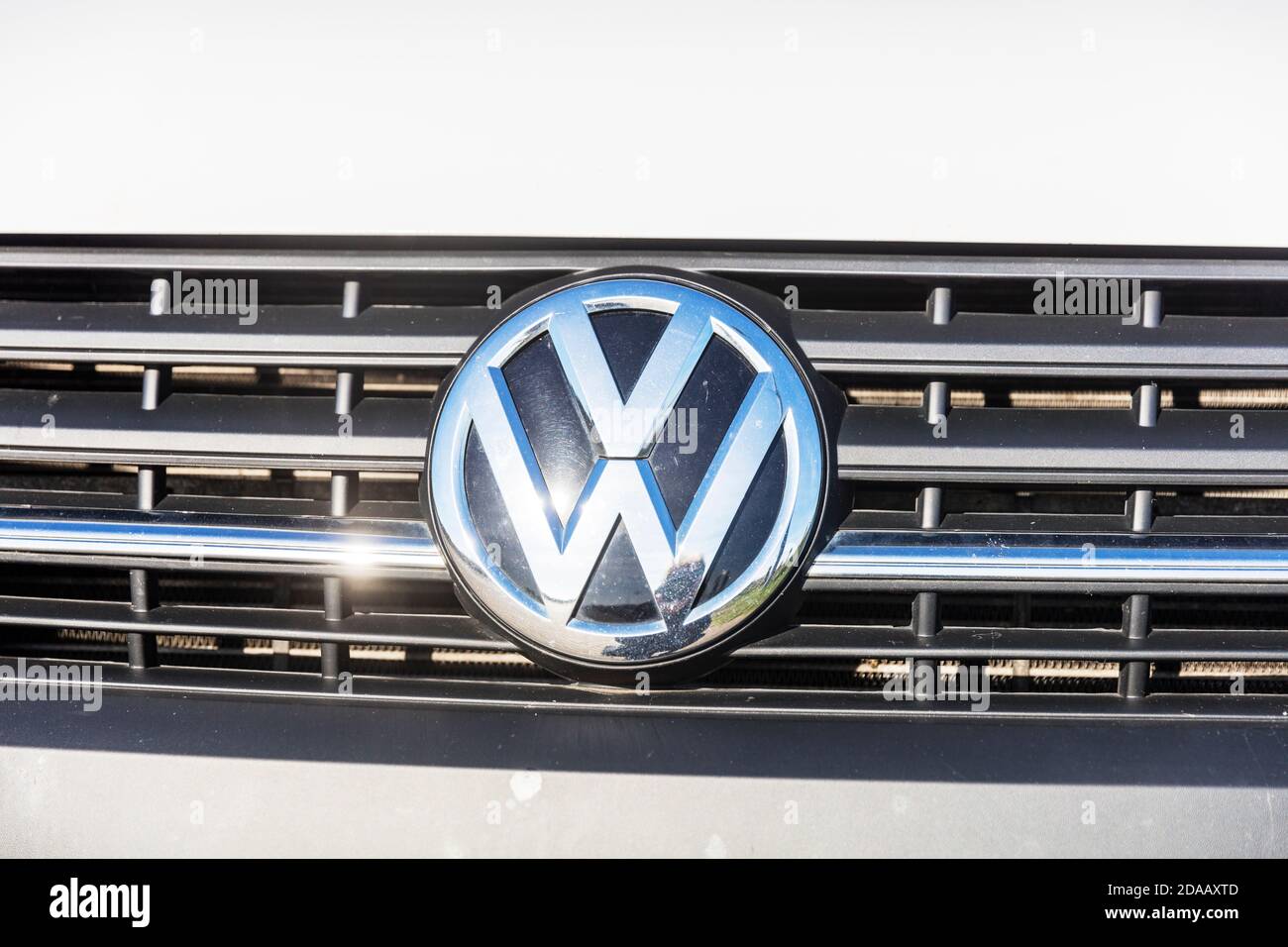 Volkswagen logo, Volkswagen sign, VW logo, VW sign, Volkswagen, logo, sign, VW car, VW van, ensign, emblem, Stock Photo
