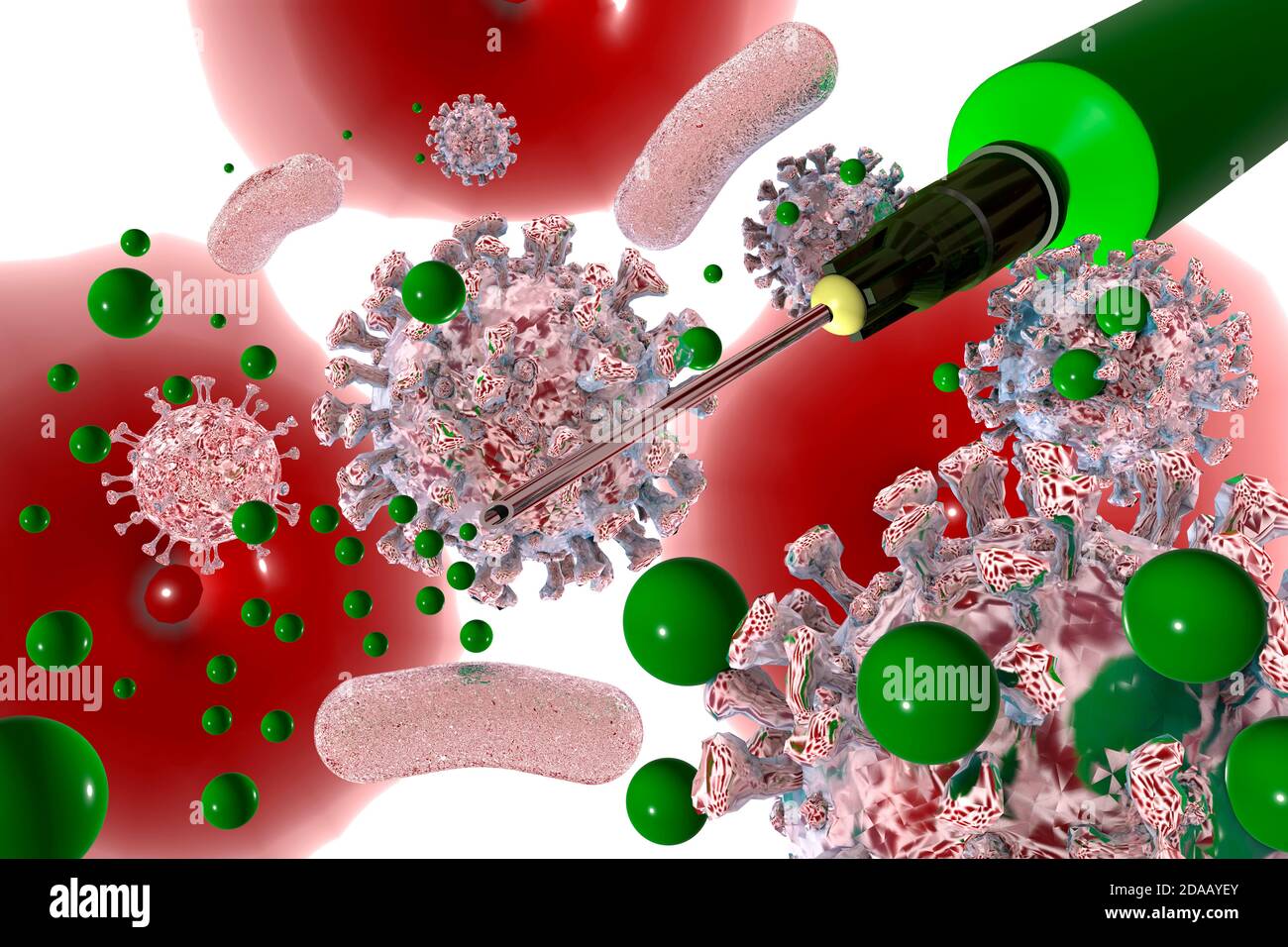 die Mainzer Firma Biontech hat einen potenten Impfstoff gegen das Coronavirus gefunden - Symbolbild: CGI-Visualisierung: Impfung, Coronavirus Covid 19 Stock Photo