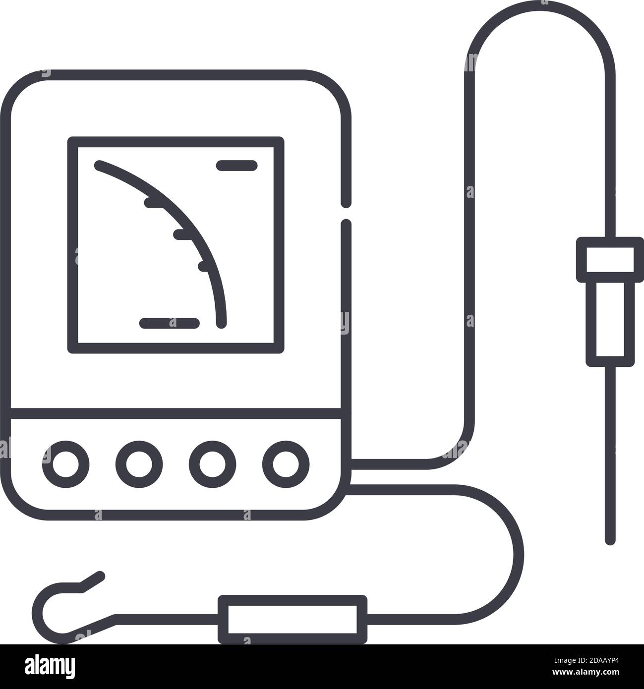 Apex locator icon, linear isolated illustration, thin line vector, web