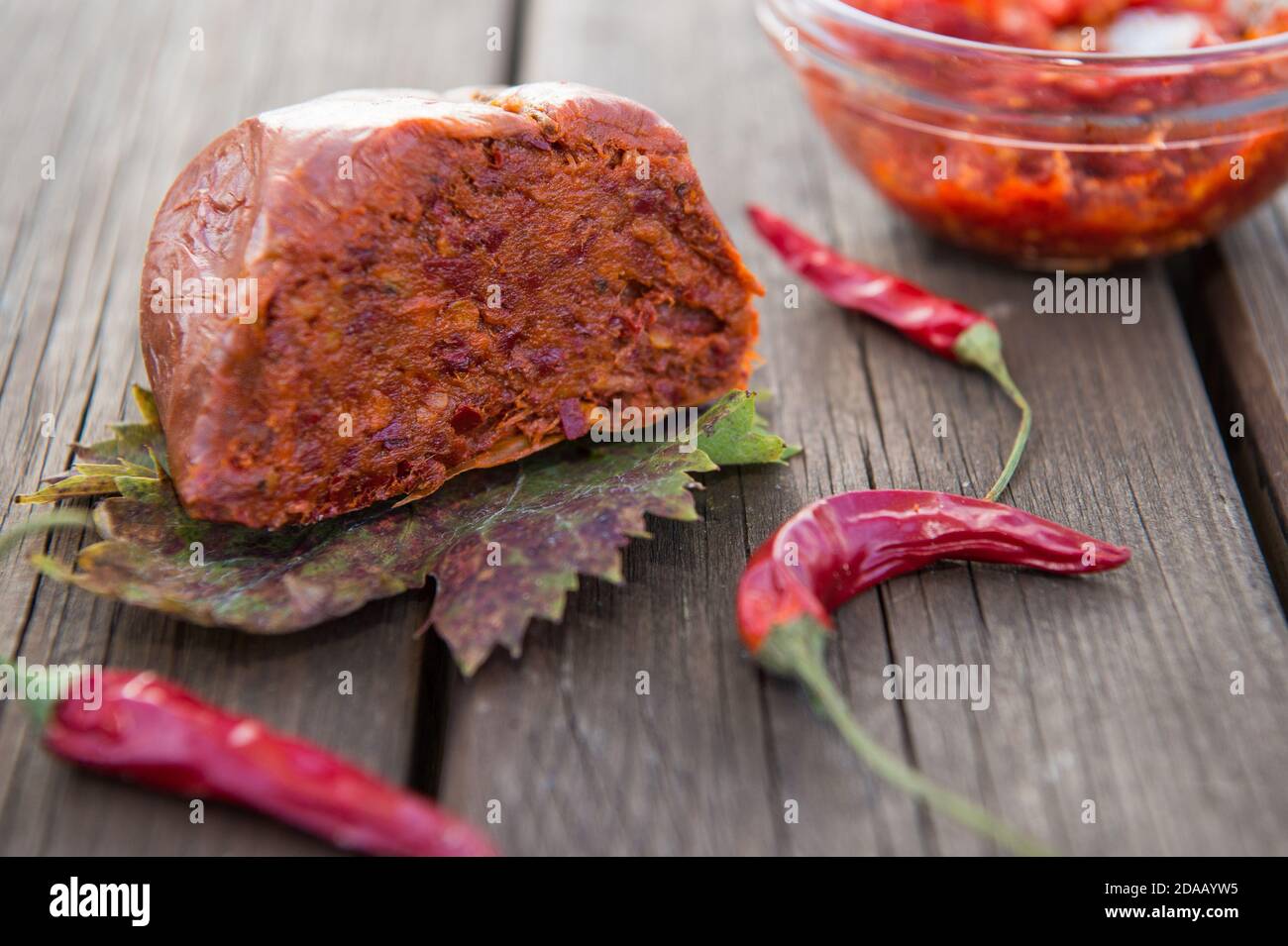spicy salami called nduja typical of the cuisine of the Calabria region
