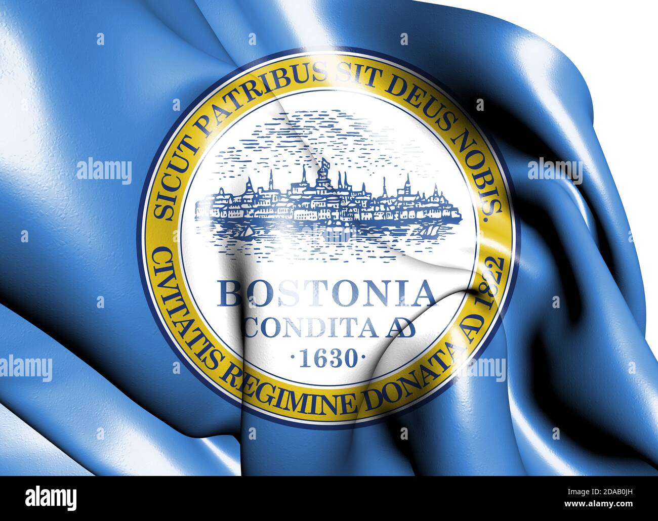 3D Flag of Boston, USA. 3D Illustration Stock Photo Alamy