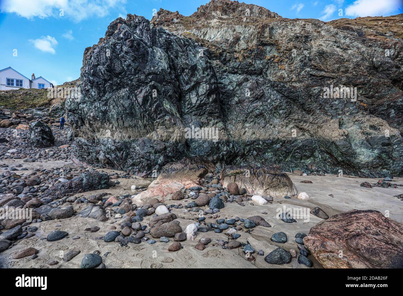 Kynance Cove, a little piece of France in Cornwall. Stock Photo